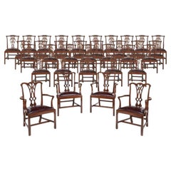 Extensive Set of 34 Mahogany Chairs by Charles Baker, 4 Carvers & 30 Side Chairs