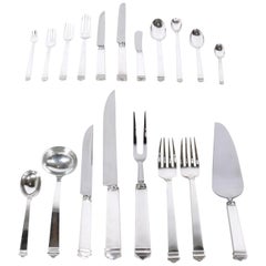 Extensive Set of Tiffany Hampton Sterling Silver Flatware 140 Pieces