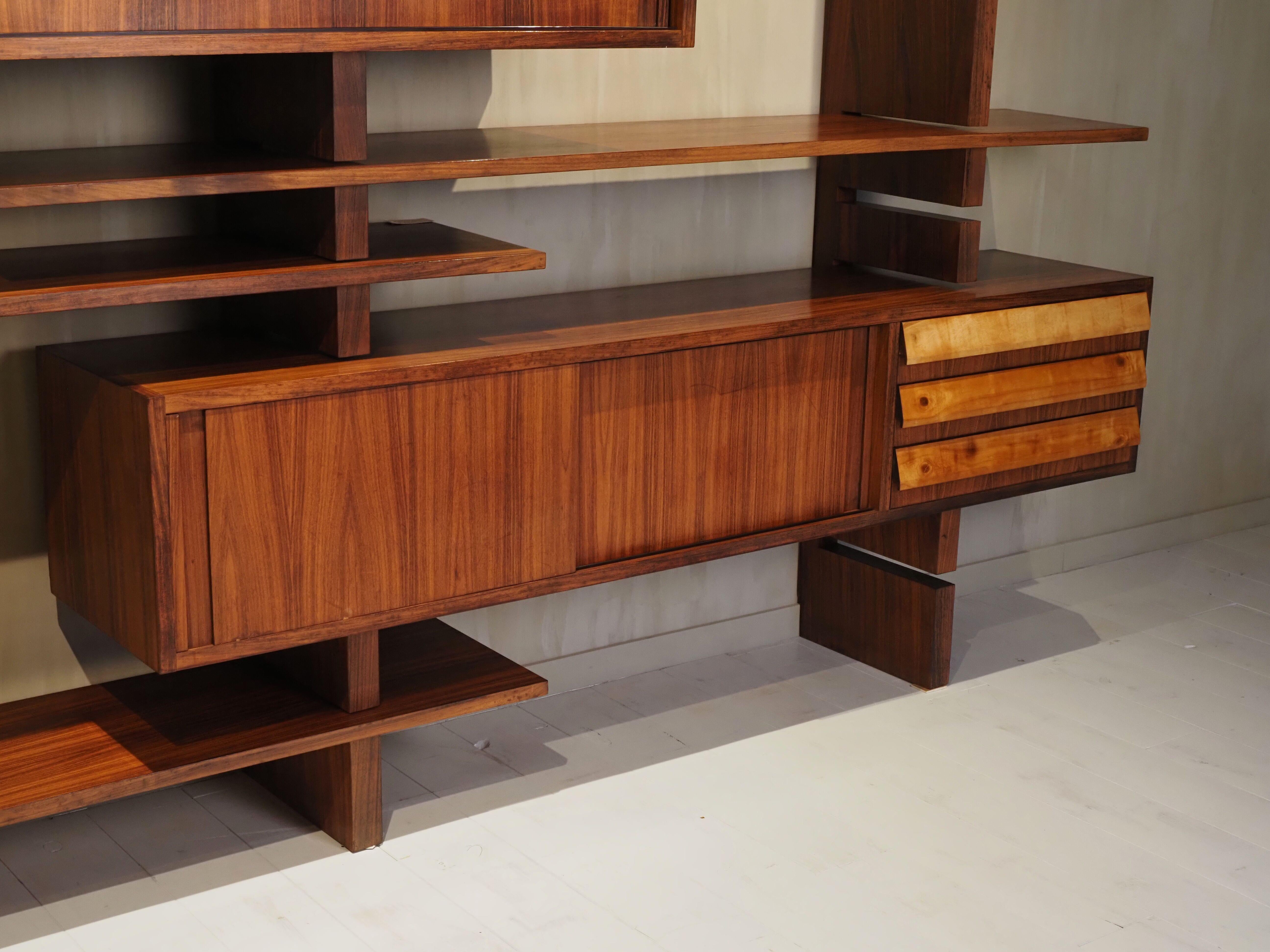 Extenso Modular Rosewood Wall Unit by Amma Torino 1962 3