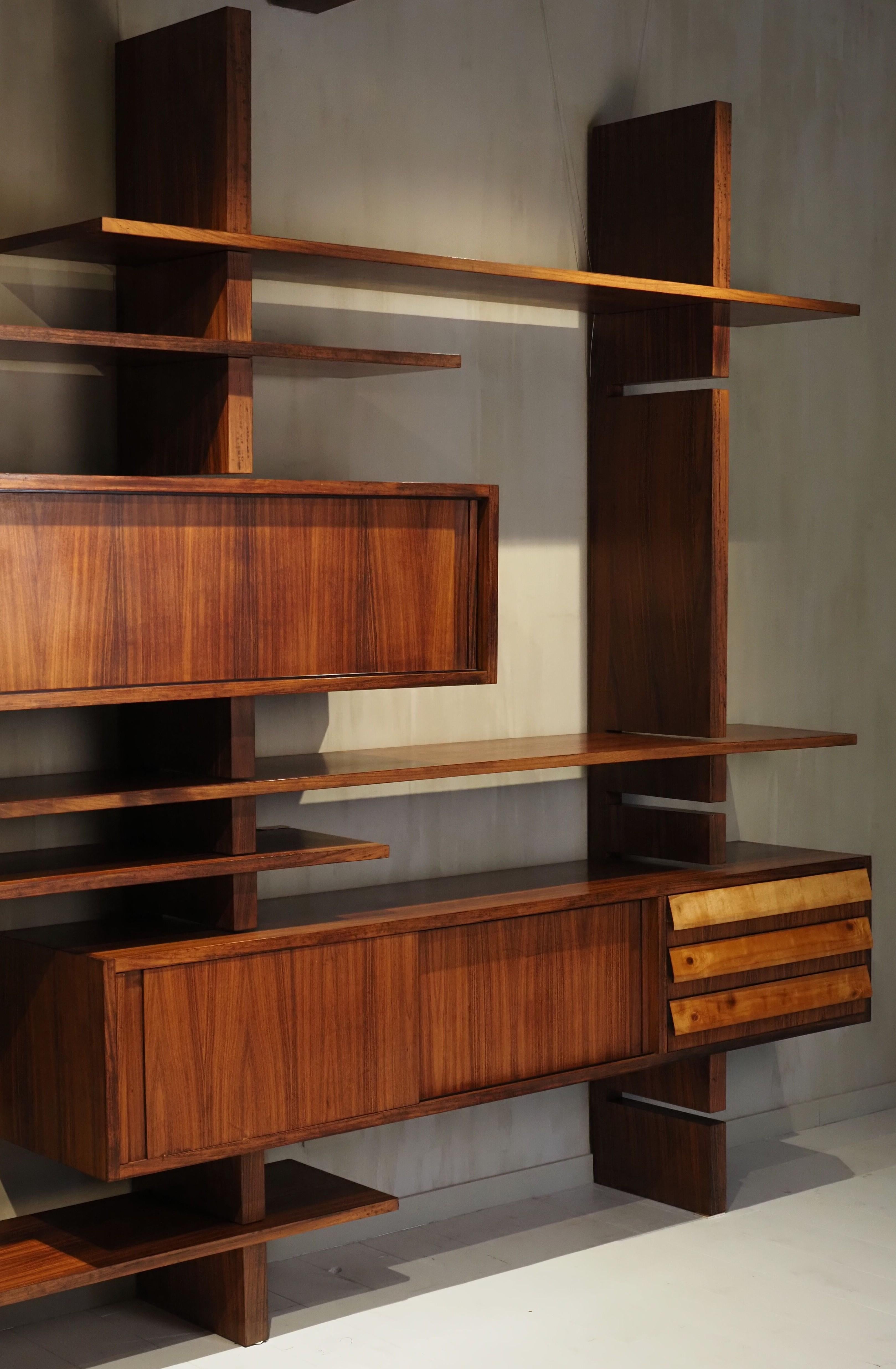 Extenso Modular Rosewood Wall Unit by Amma Torino 1962 5