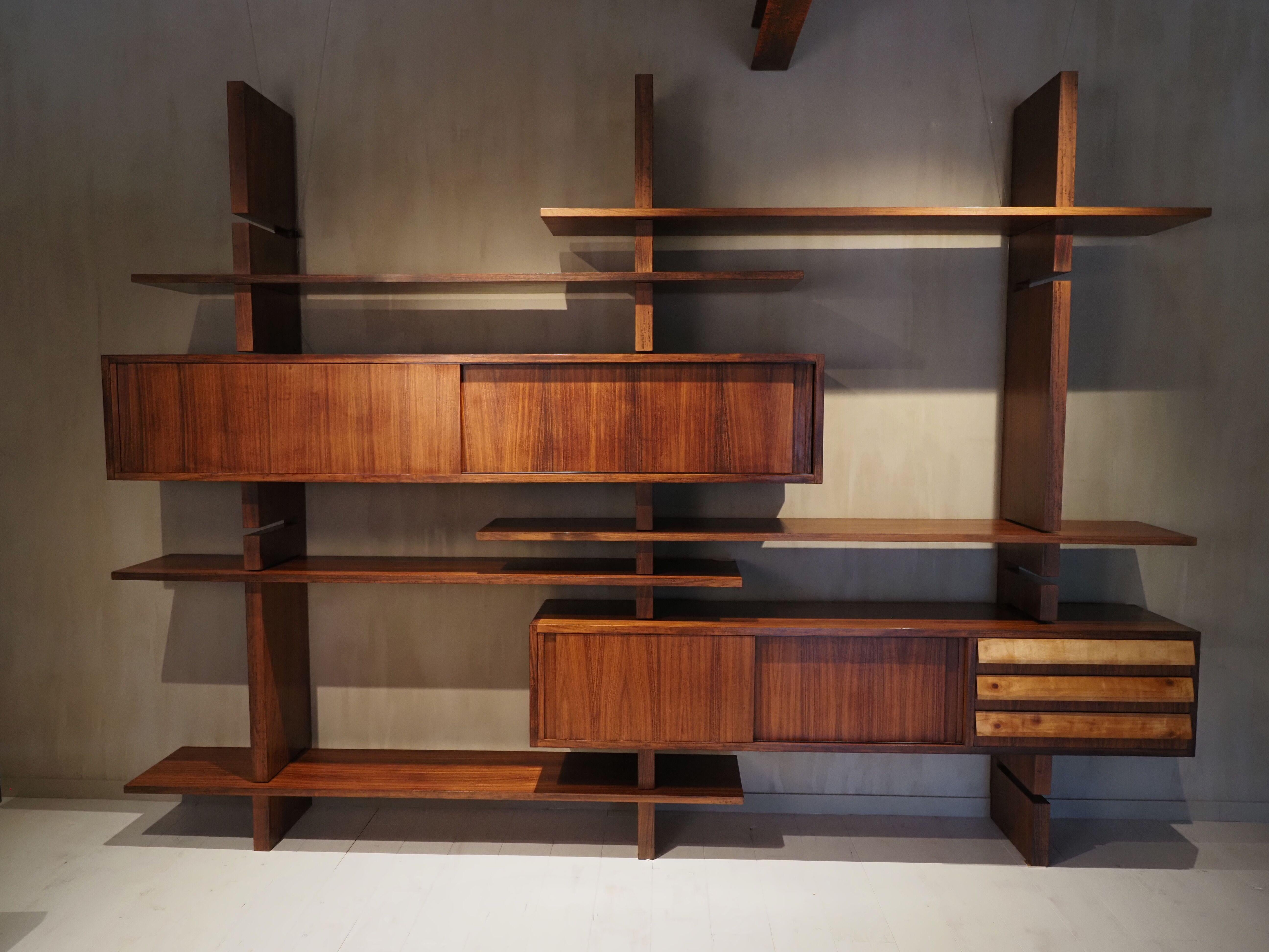Extenso Modular Rosewood Wall Unit by Amma Torino 1962 9