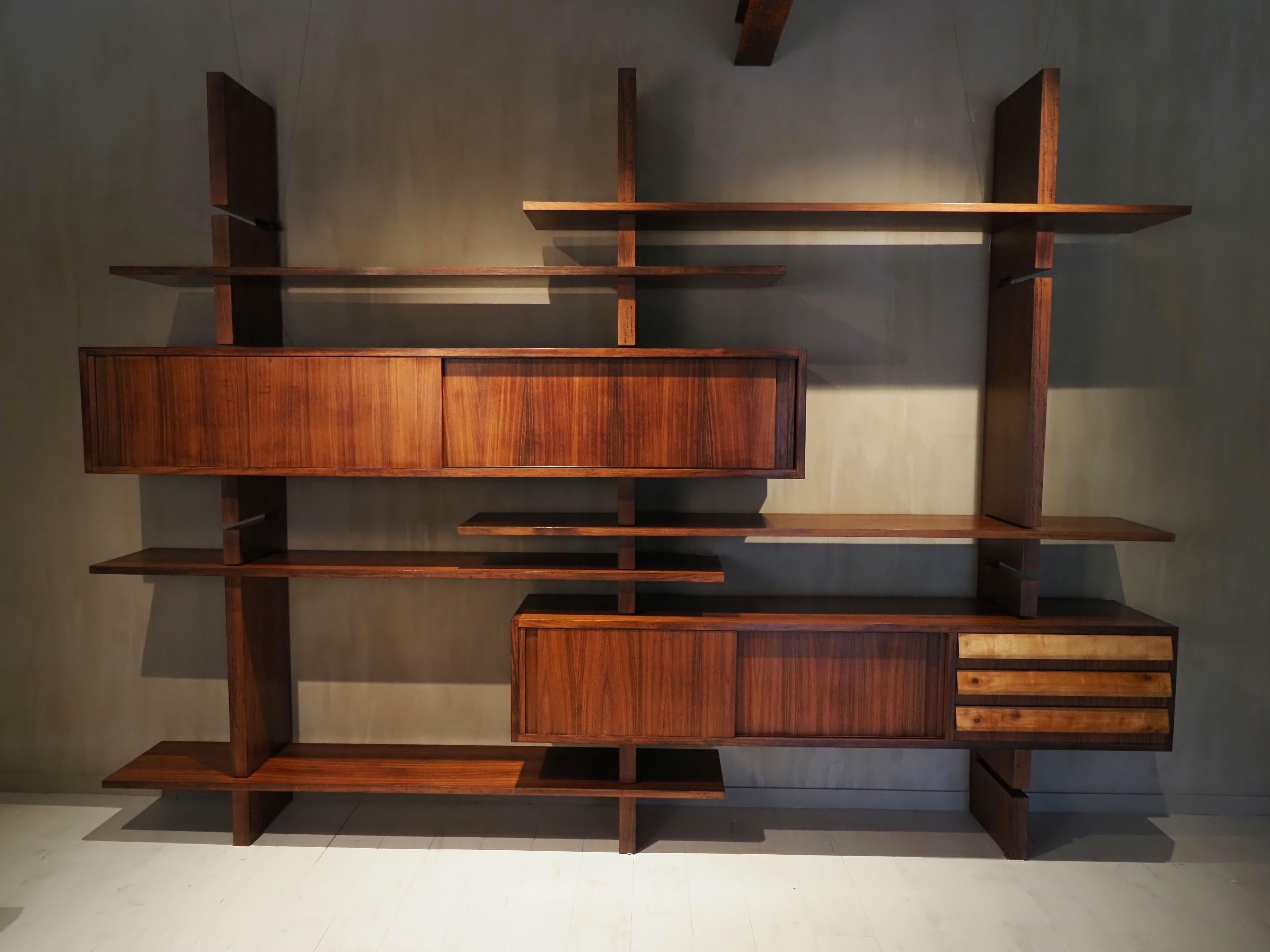 Extenso Modular Rosewood Wall Unit by Amma Torino 1962 11
