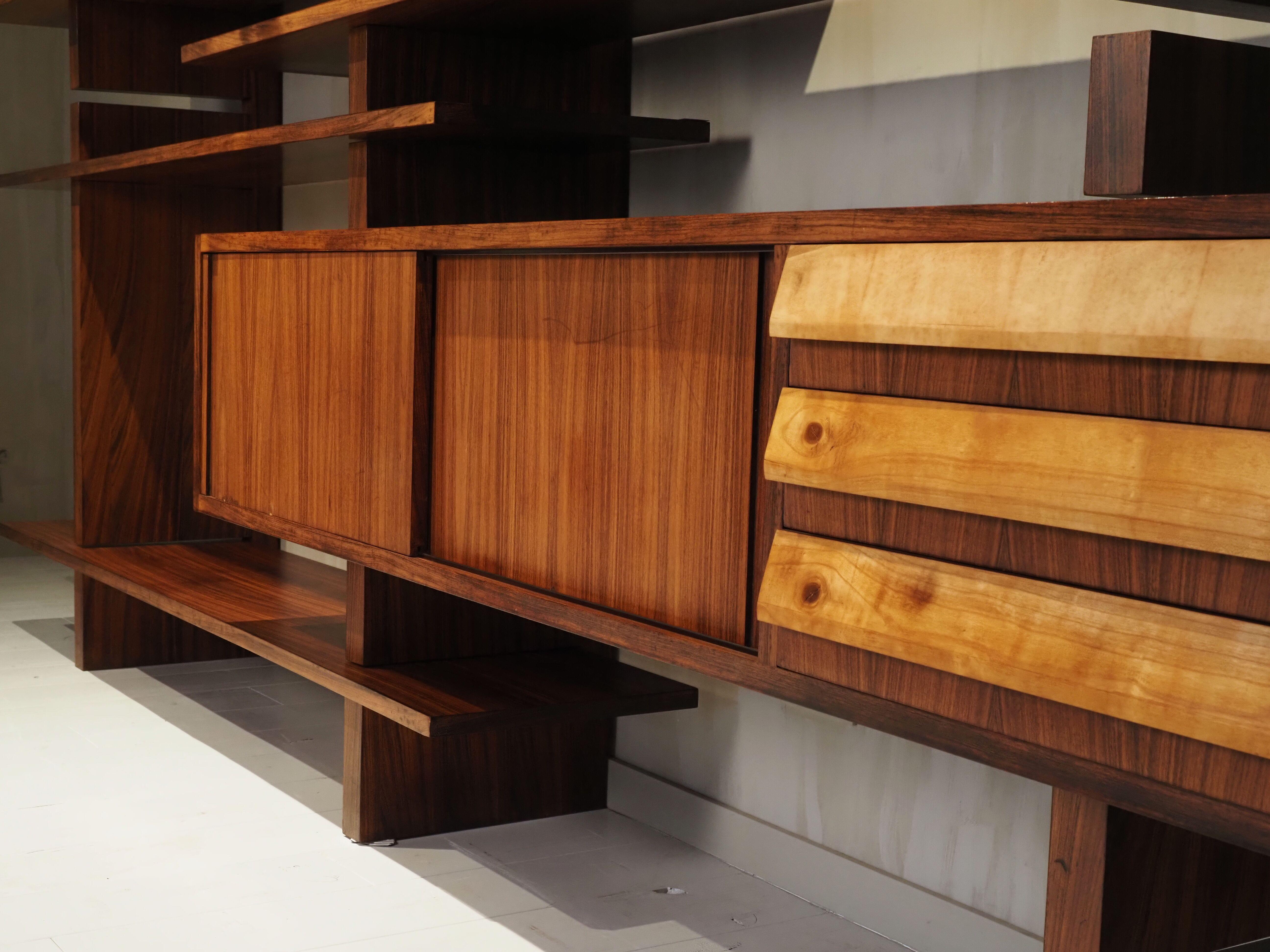 Extenso Modular Rosewood Wall Unit by Amma Torino 1962 In Good Condition In Diest, BE