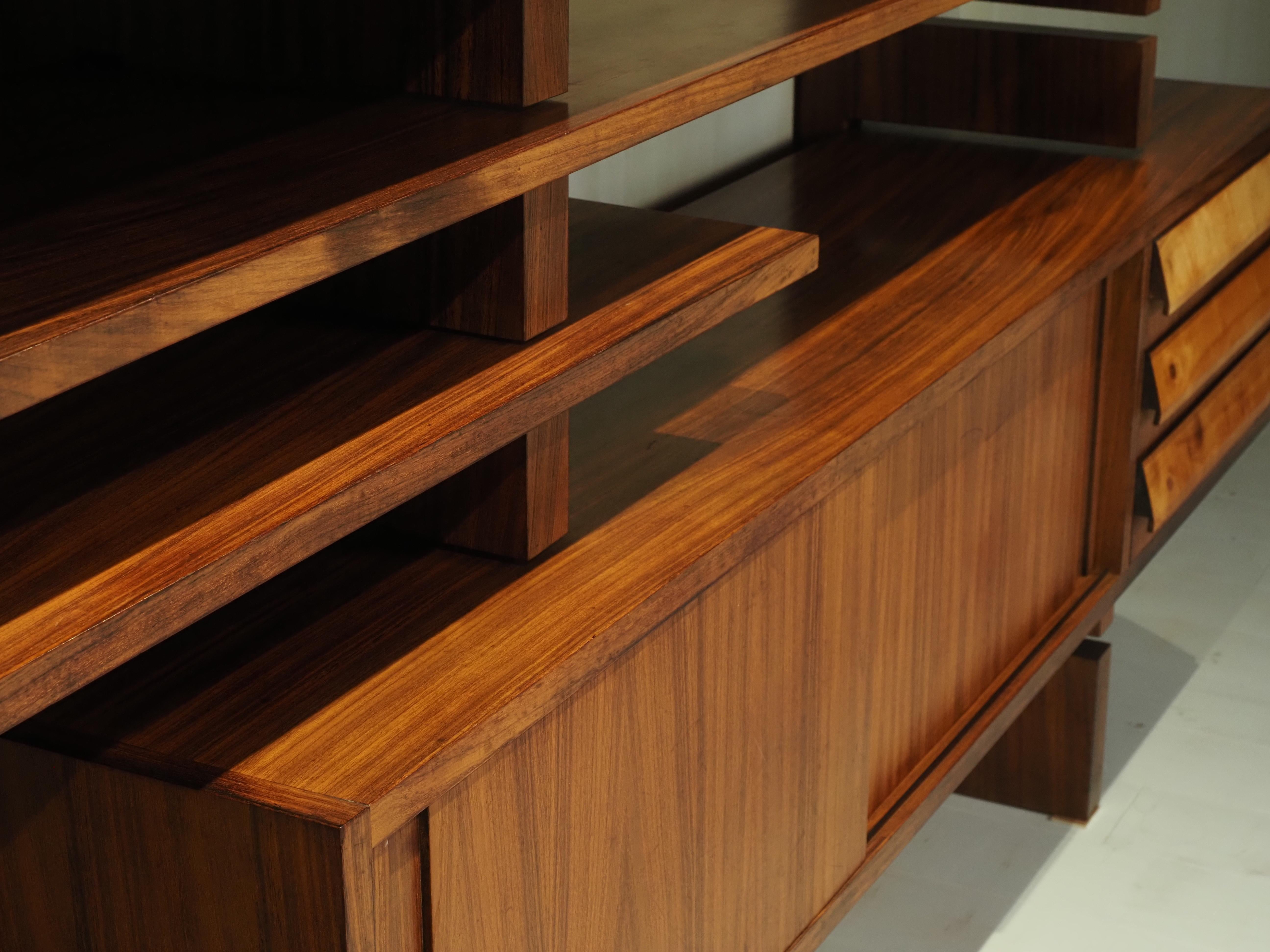 Extenso Modular Rosewood Wall Unit by Amma Torino 1962 2