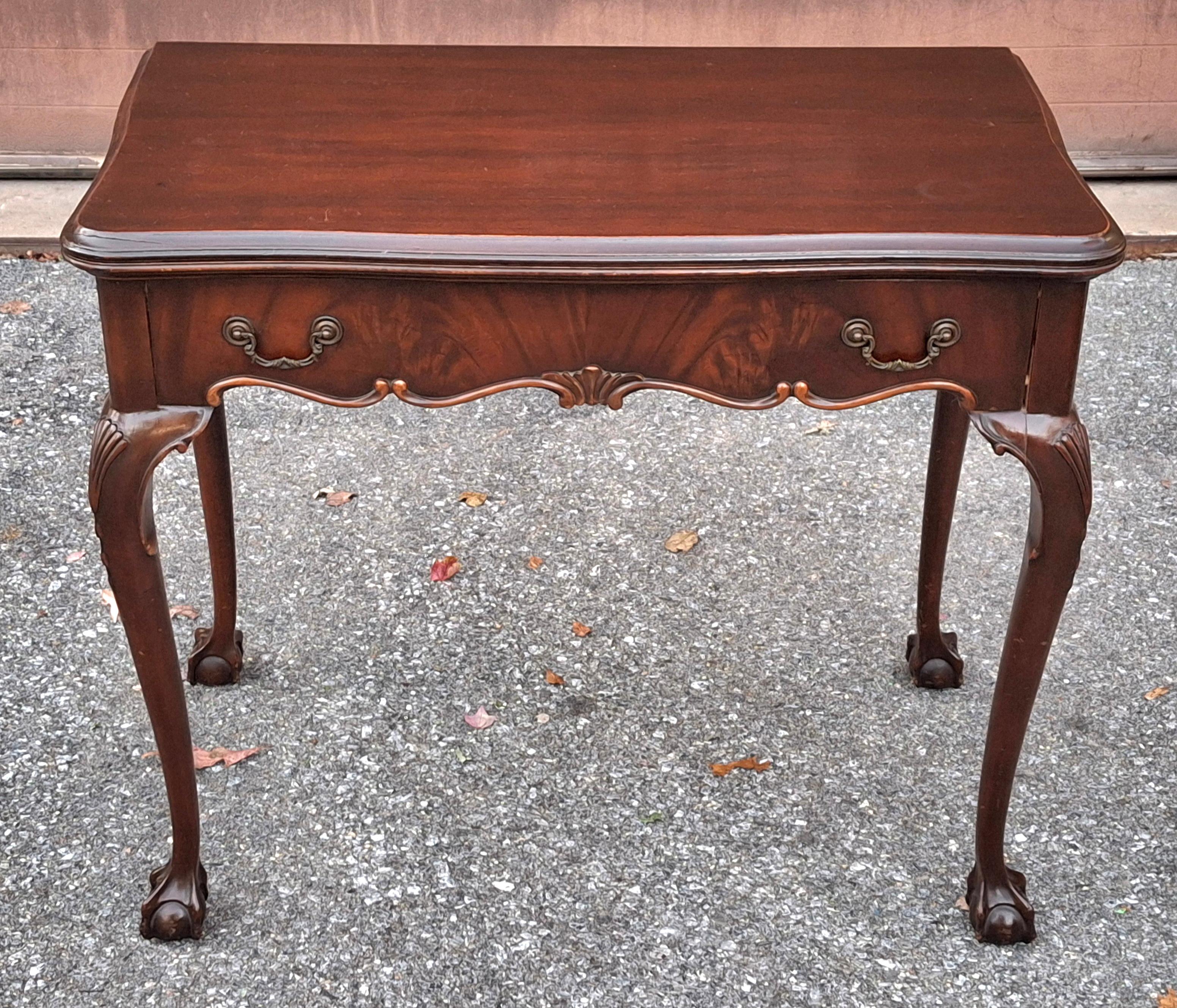American Extensole Chippendale Style Mahogany Fold Top Console and Game Table For Sale