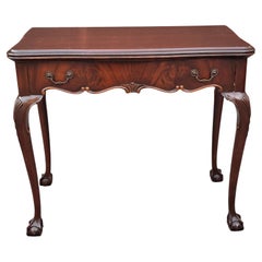 Extensole Chippendale Style Mahogany Fold Top Console and Game Table