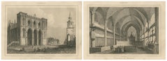 Vues extérieures et intérieures de la cathédrale de Montréal - Architecture canadienne, vers 1850