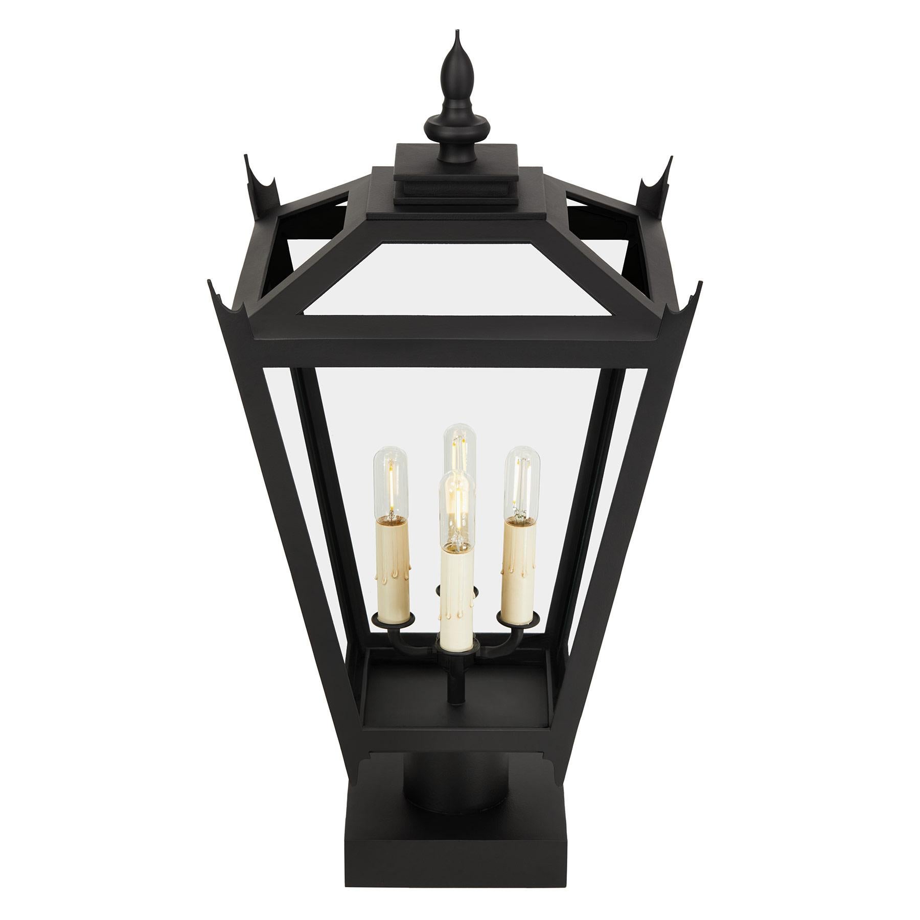 Acciaio da gioielleria Palo da esterno Coloni francese realizzato a mano, luce per palo da esterno in vendita