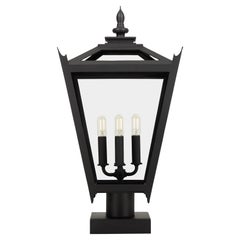 Exterior Hand-Crafted French Colonial Outdoor Post, Pier Light