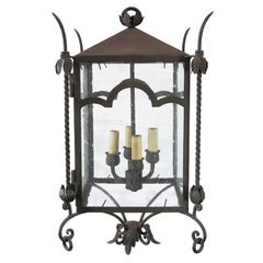 Exterior Italian Style Iron Lantern with Arch Detail