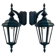 Exterior Lantern Wall Sconces Completely Restored with Porcelain Sockets