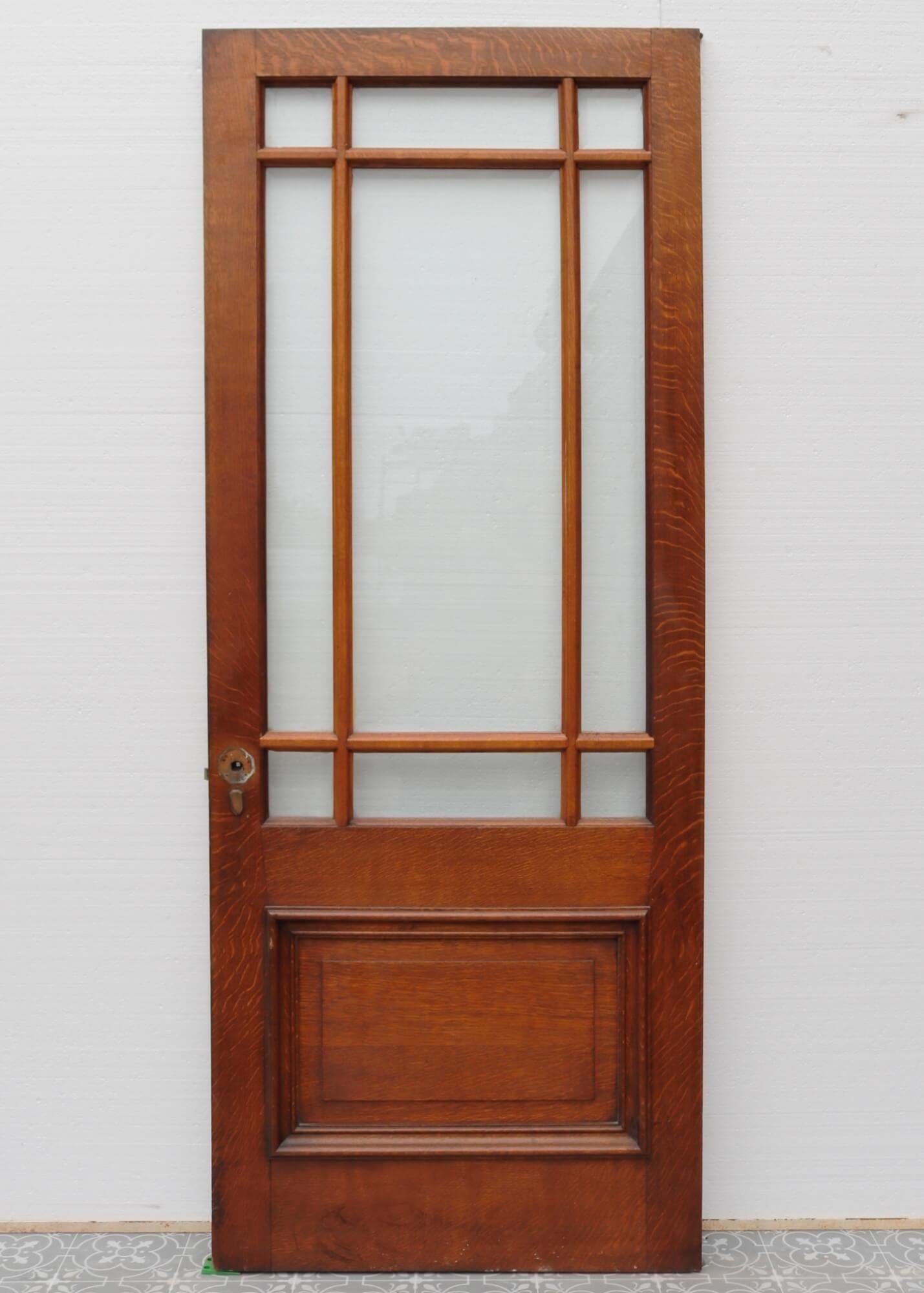 20th Century Exterior Margin Glazed Edwardian Oak Door For Sale