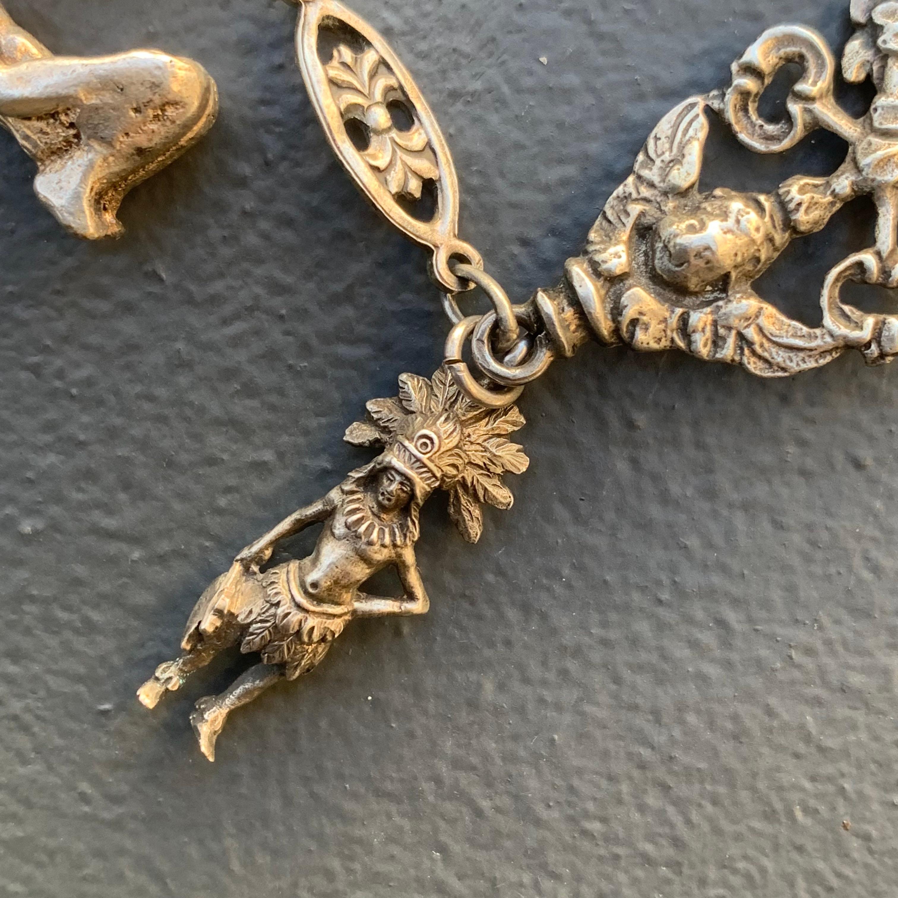 Extortionary Peruzzi A Bianchi Ponte Vecchio 800 Silver Pendant Charm Necklace For Sale 2