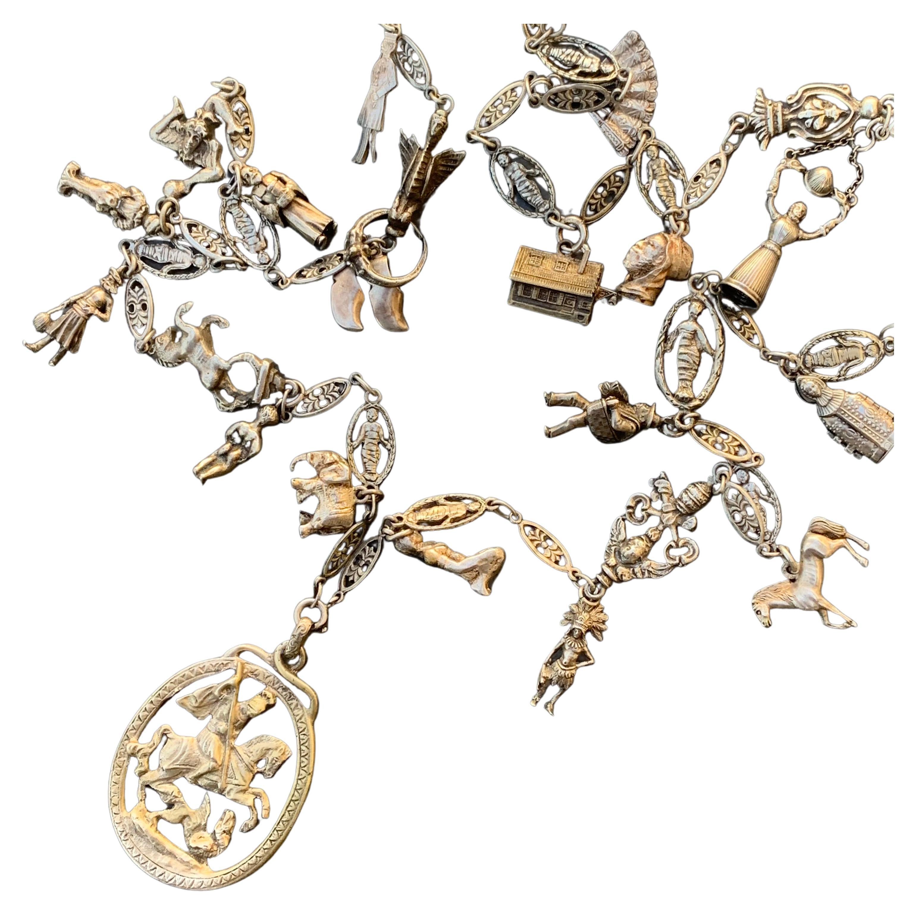 Extortionary Peruzzi A Bianchi Ponte Vecchio 800 Silver Pendant Charm Necklace For Sale