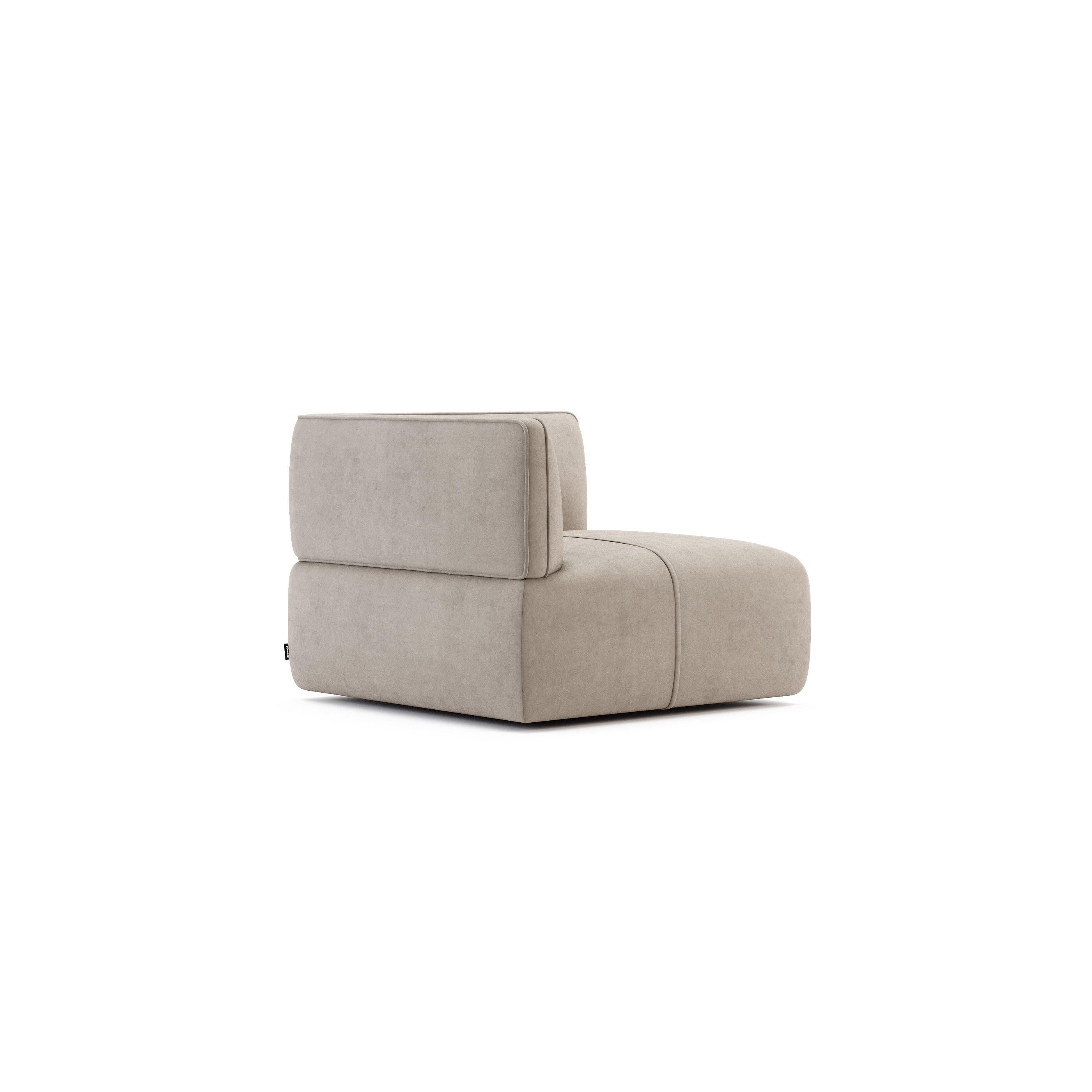 Canapé entièrement tapissé, design minimaliste et proportions ergonomiques en vente 4