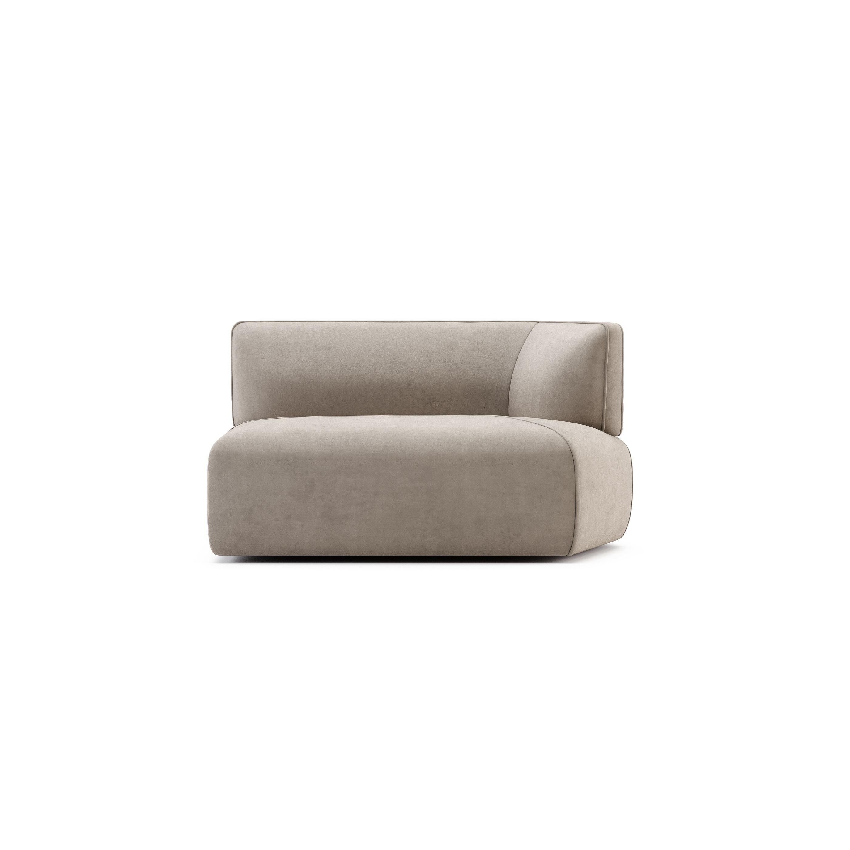 Canapé entièrement tapissé, design minimaliste et proportions ergonomiques en vente 5