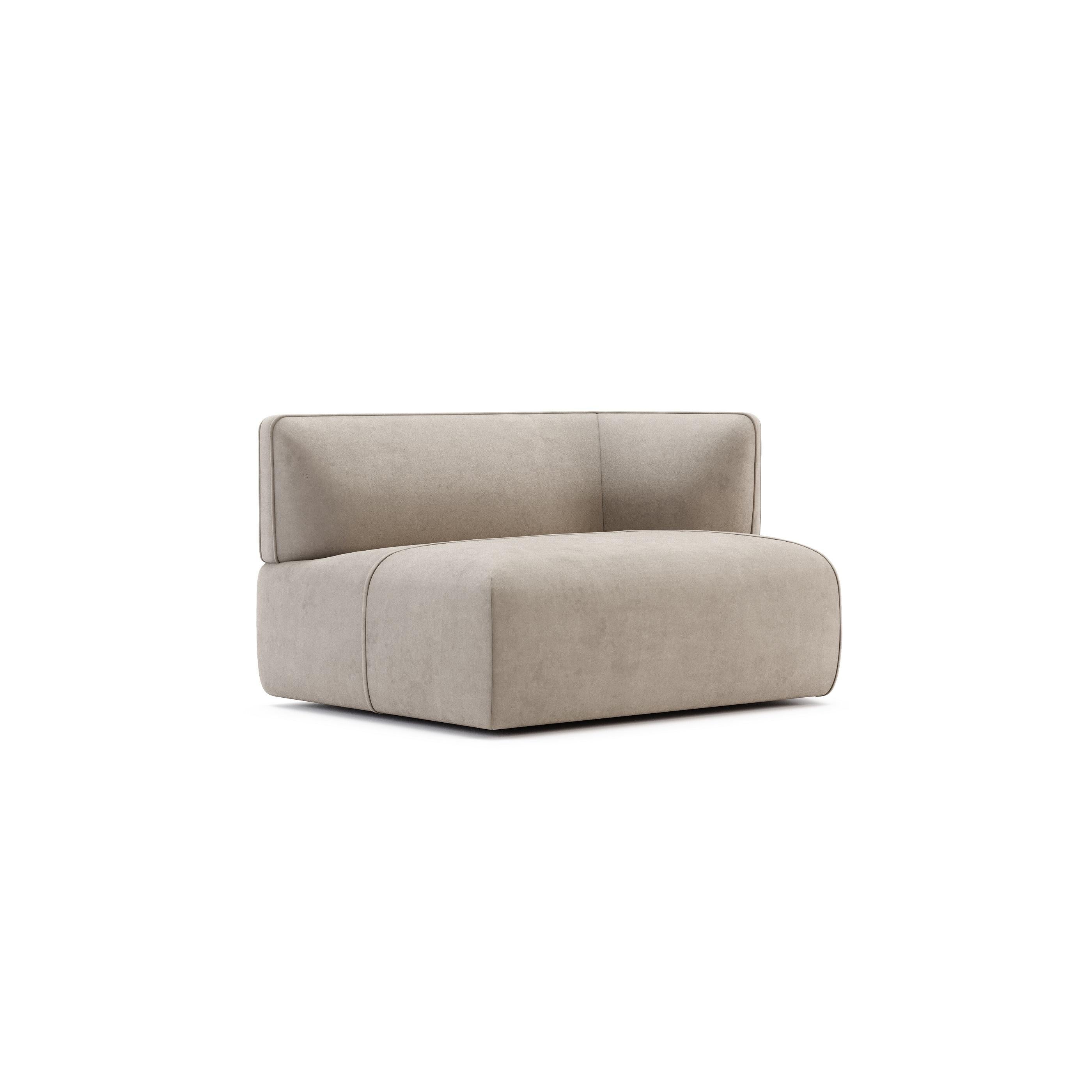 Canapé entièrement tapissé, design minimaliste et proportions ergonomiques en vente 6
