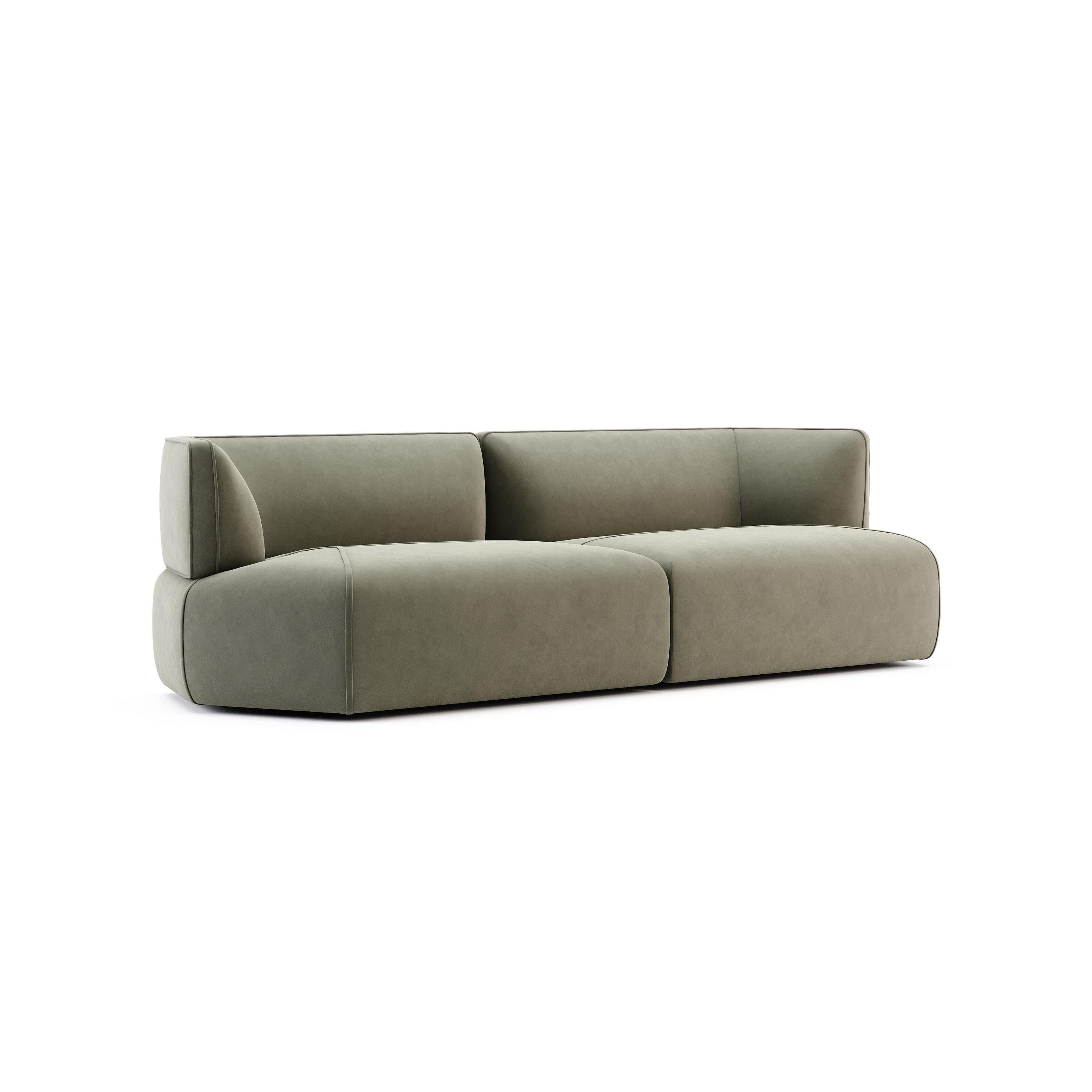 XXIe siècle et contemporain Canapé entièrement tapissé, design minimaliste et proportions ergonomiques en vente