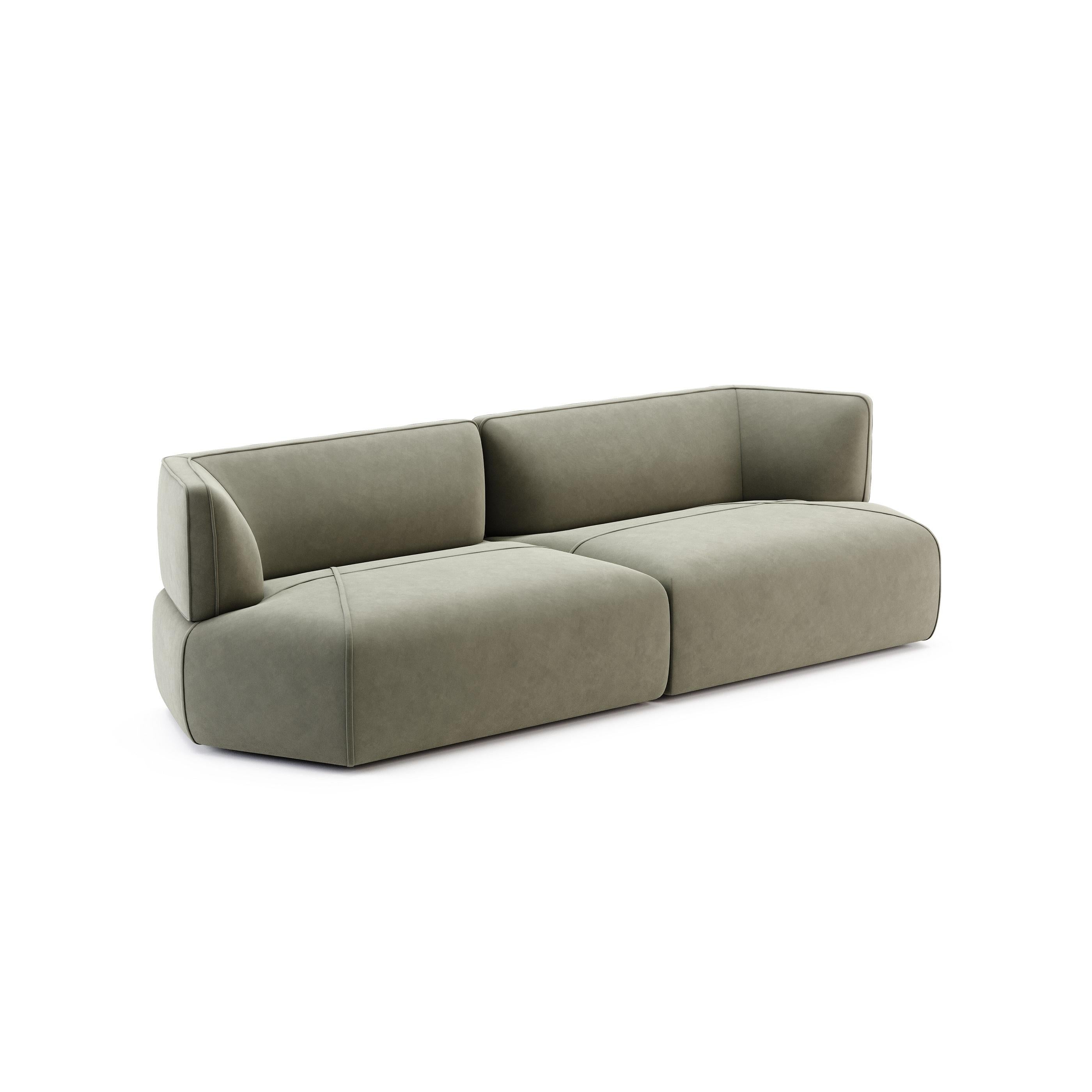 Velours Canapé entièrement tapissé, design minimaliste et proportions ergonomiques en vente