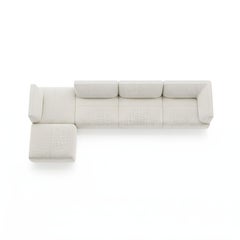 Extra Deep Modular Sectional Sofa in Custom Velvet, Contemporary Geometric