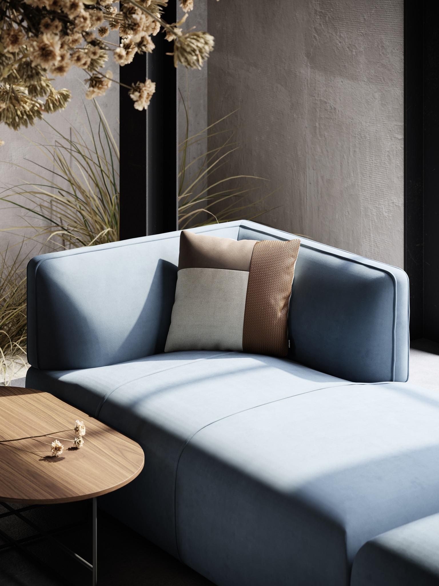 Extra Deep Sectional Sofa In Custom Velvet Color For Sale 8