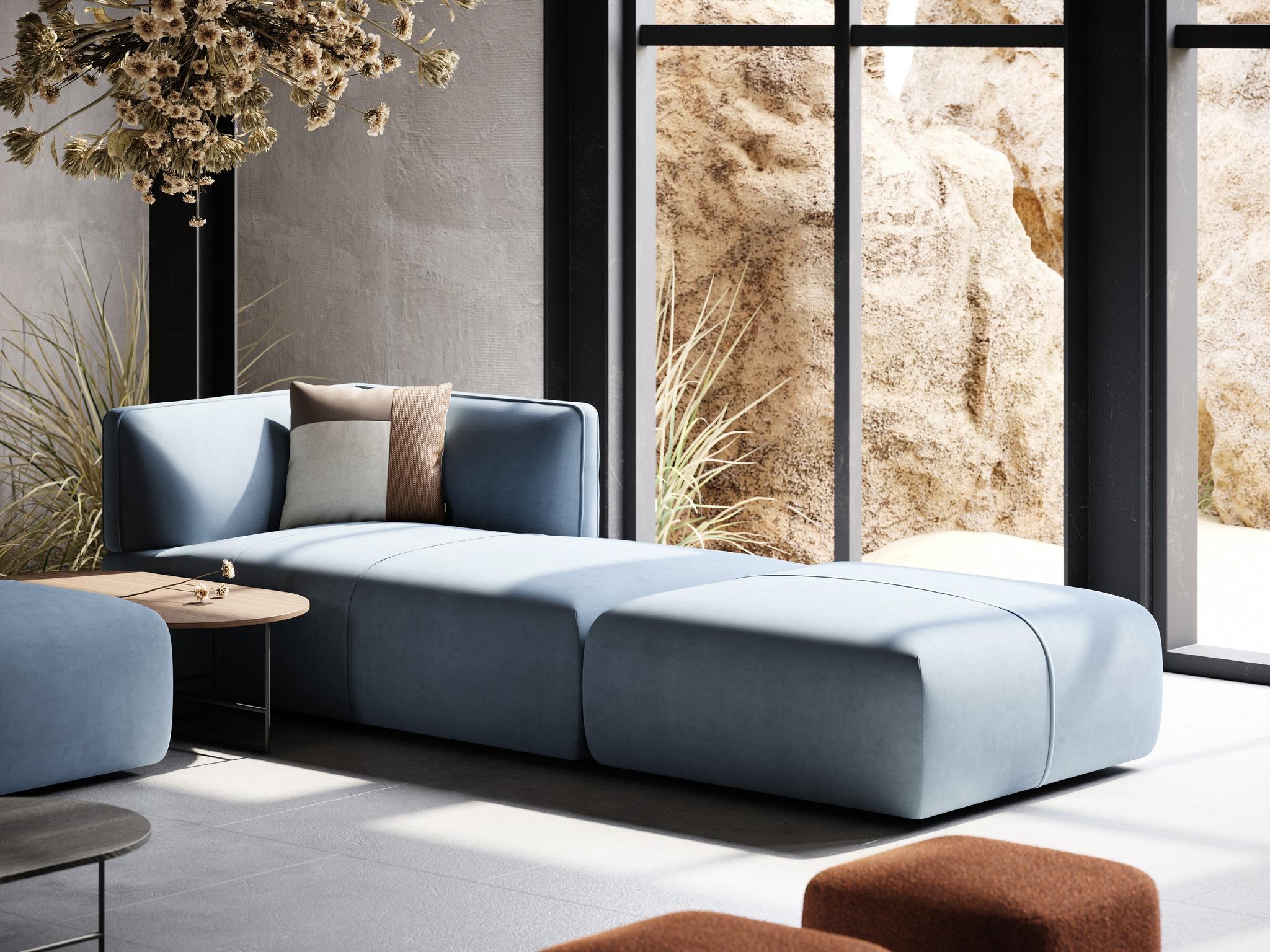 Extra Deep Sectional Sofa In Custom Velvet Color For Sale 9