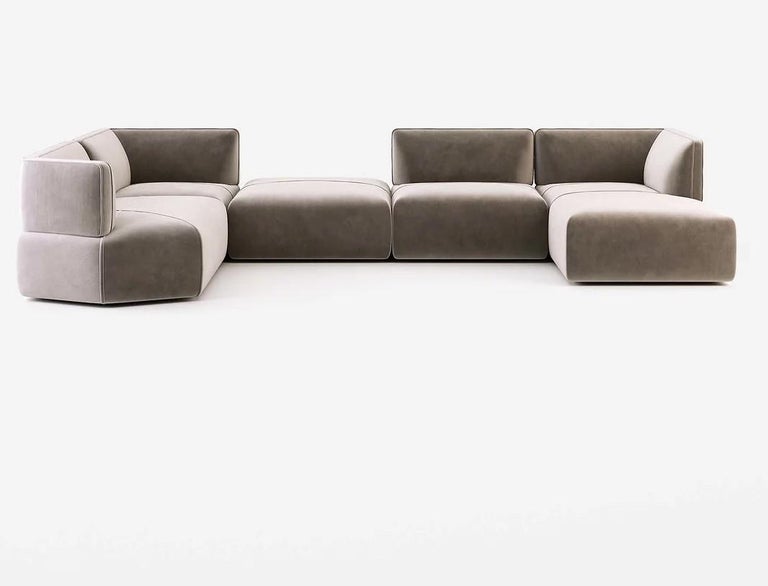 Extra Deep Sectional Sofa In Custom Velvet Color For Sale at 1stDibs