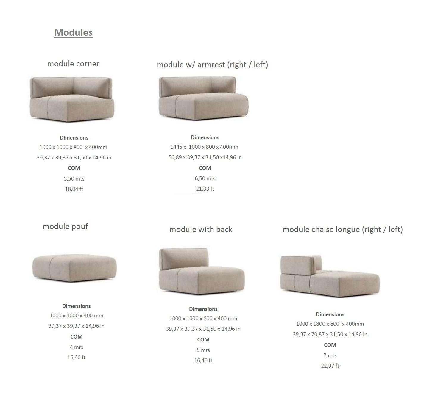 Portuguese Extra Deep Sectional Sofa Made to Order in Performance Fabric For Sale