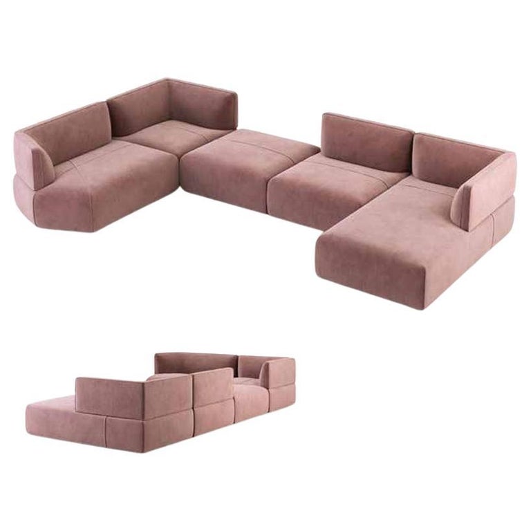 Extra Deep Sectional Sofa Made to Order in Performance Fabric For Sale