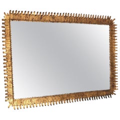 Extra Extra Large Gilt Metal Mirror, Spain, 1930s