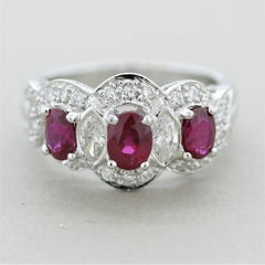 Rubin-Diamant-Platinring mit Feinstein