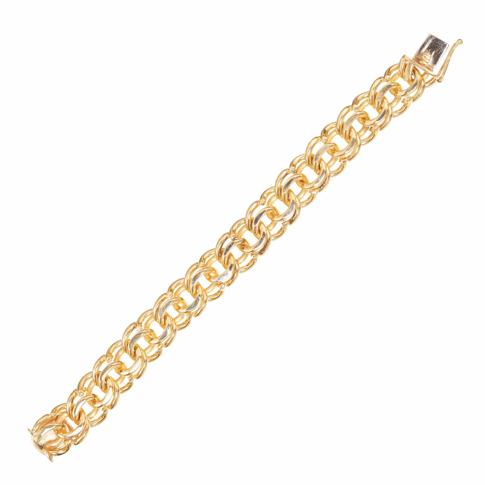 thick gold charm bracelet