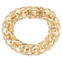 Extra Heavy Solid Yellow Gold Charm Bracelet