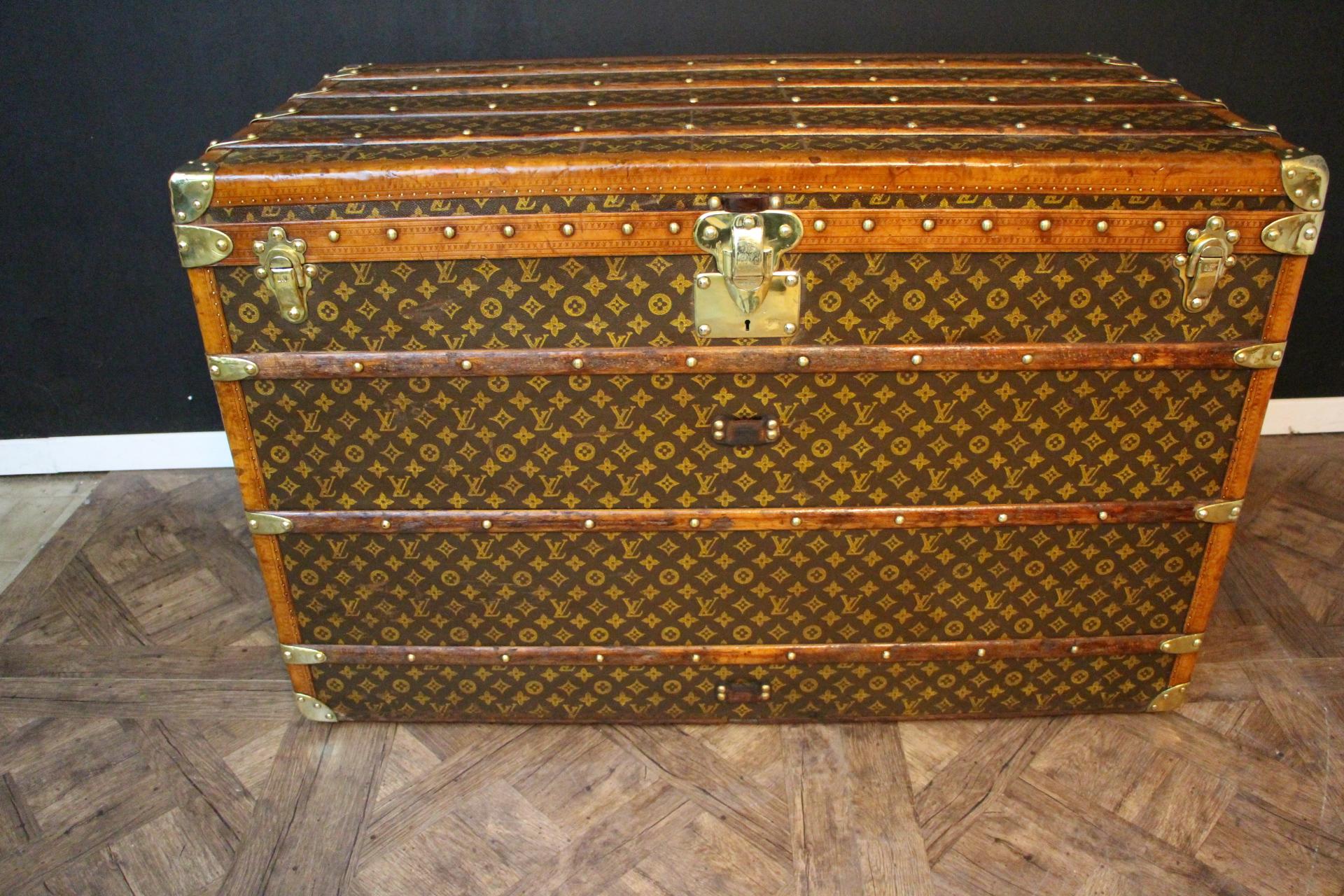 French Extra Large Louis Vuitton Steamer Trunk, High Vuitton Trunk in Monogram