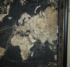 EXTRA LARGE 1.2 X 1.8 METER WORLD MAP ATLAS SHOWiNG VICTORIAN SHIPPING LANES ETC