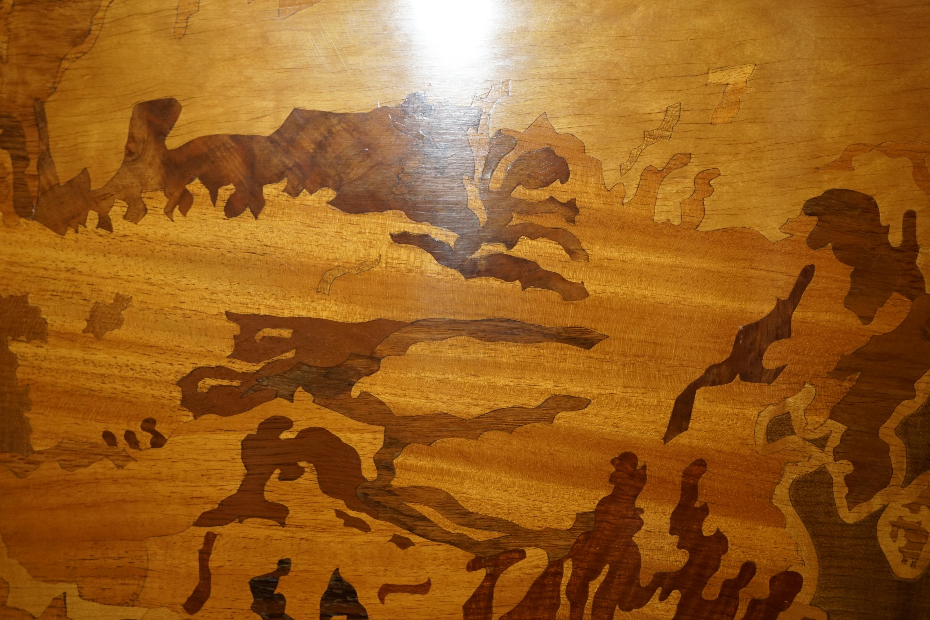 EXTRA GROSSE 127CM X 204CM WELTKARTE HANDGESCHNITZELT UND EINGEBILDET IN HOLZ 8