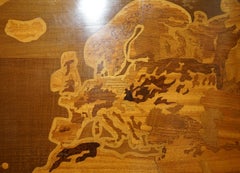 EXTRA LARGE 127CM X 204CM WORLD GLOBE MAP HAND CARVED AND INLAiD IN WOOD