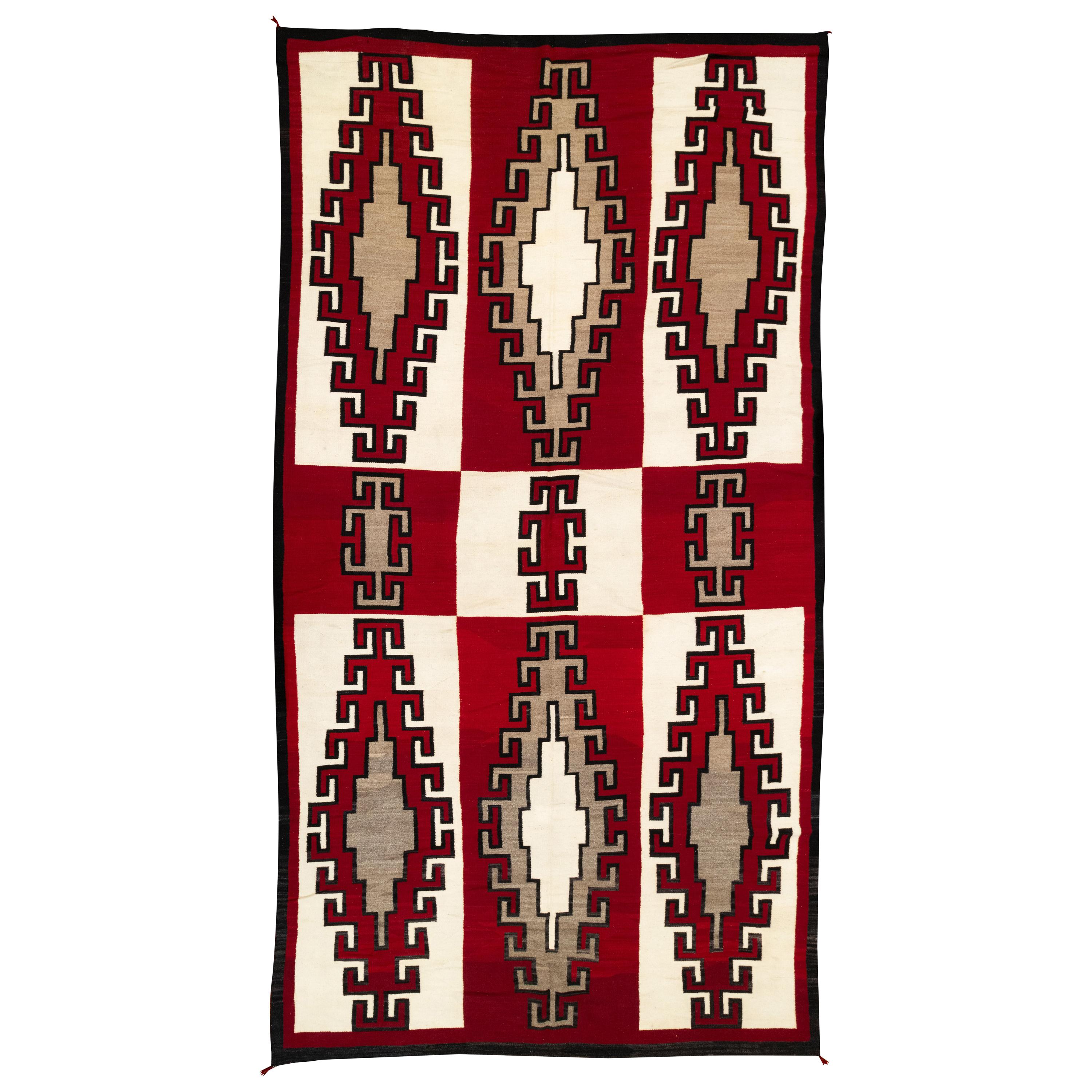 7 Foot 1920s Navajo Ganado/Floor Weaving