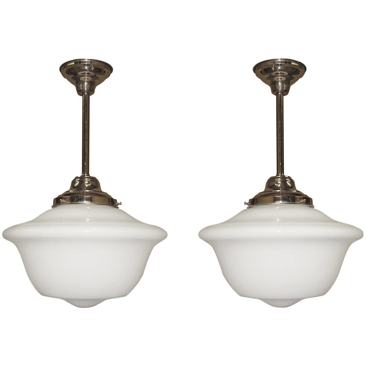 Extra Large 1920s School House Lights 3 Available For Sale