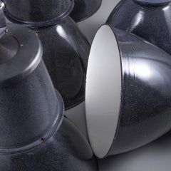 Extra Large 1960's Polish Industrial Enamel Pendant Lights by Elektrosvit