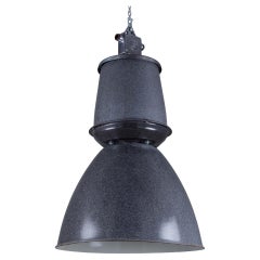 Extra Large 1960's Polish Industrial Enamel Pendant Lights by Elektrosvit