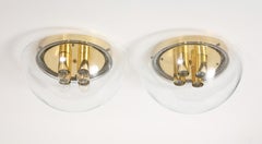 Lámparas extragrandes con cúpula de cristal de los años 70 de Limburg (3 disponibles)