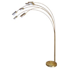 Extra Large 1970s Italian Floor Lamp with curved metal branches