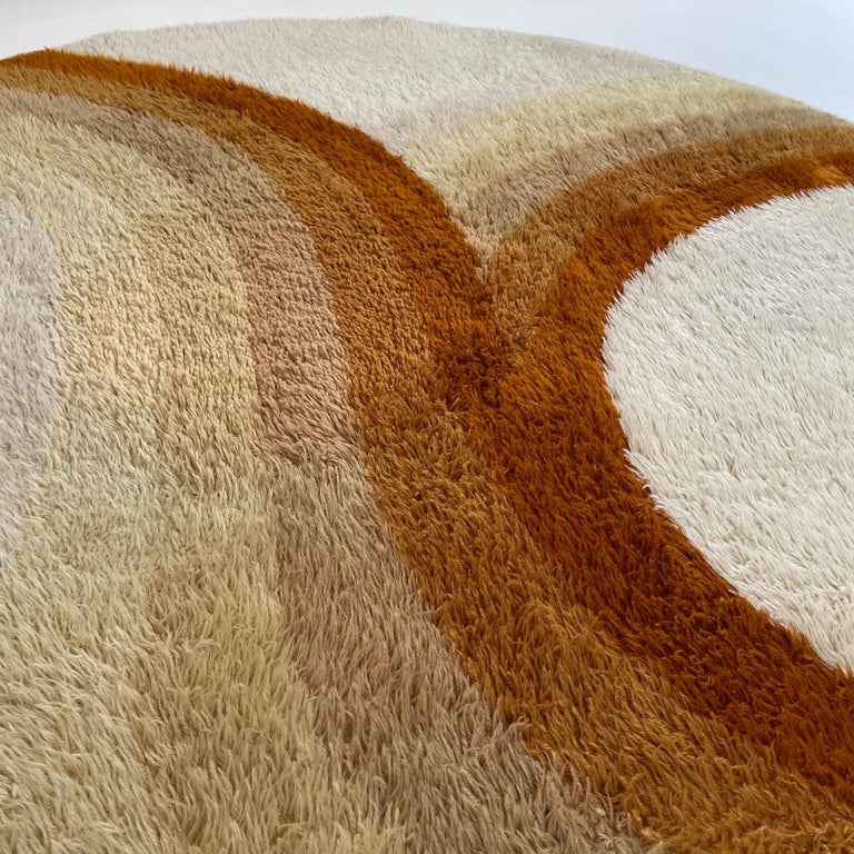 Extra Large 1970s Modernist Multi-Color High Pile Rya Rug by Desso ...