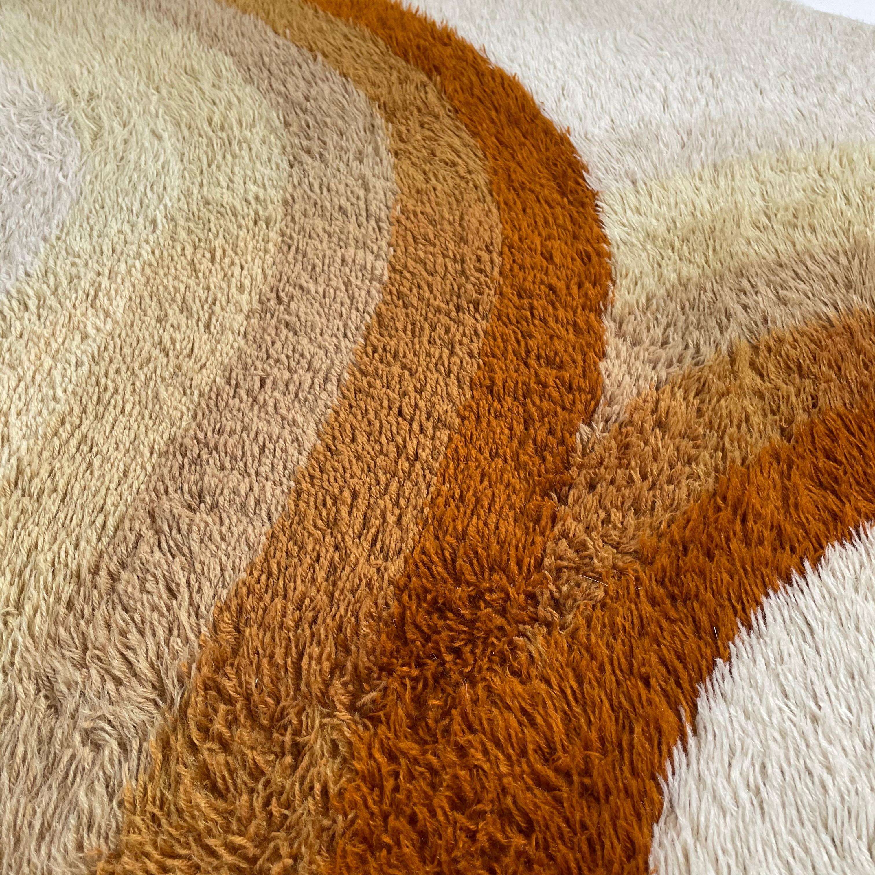 Extra large tapis Rya moderniste multicolore à poils hauts des années 1970 par Desso, Pays-Bas en vente 7