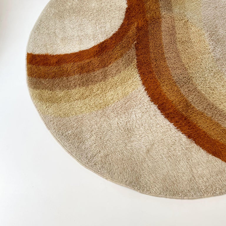 Extra Large 1970s Modernist Multi-Color High Pile Rya Rug by Desso ...