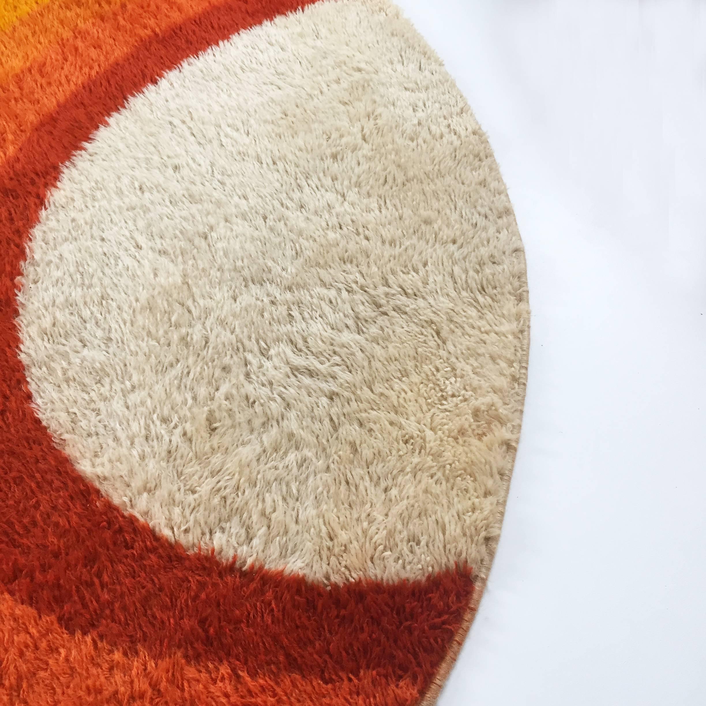 Wool Extra Large 1970s Modernist Multi-Color High Pile Rya Rug by Desso, Netherlands