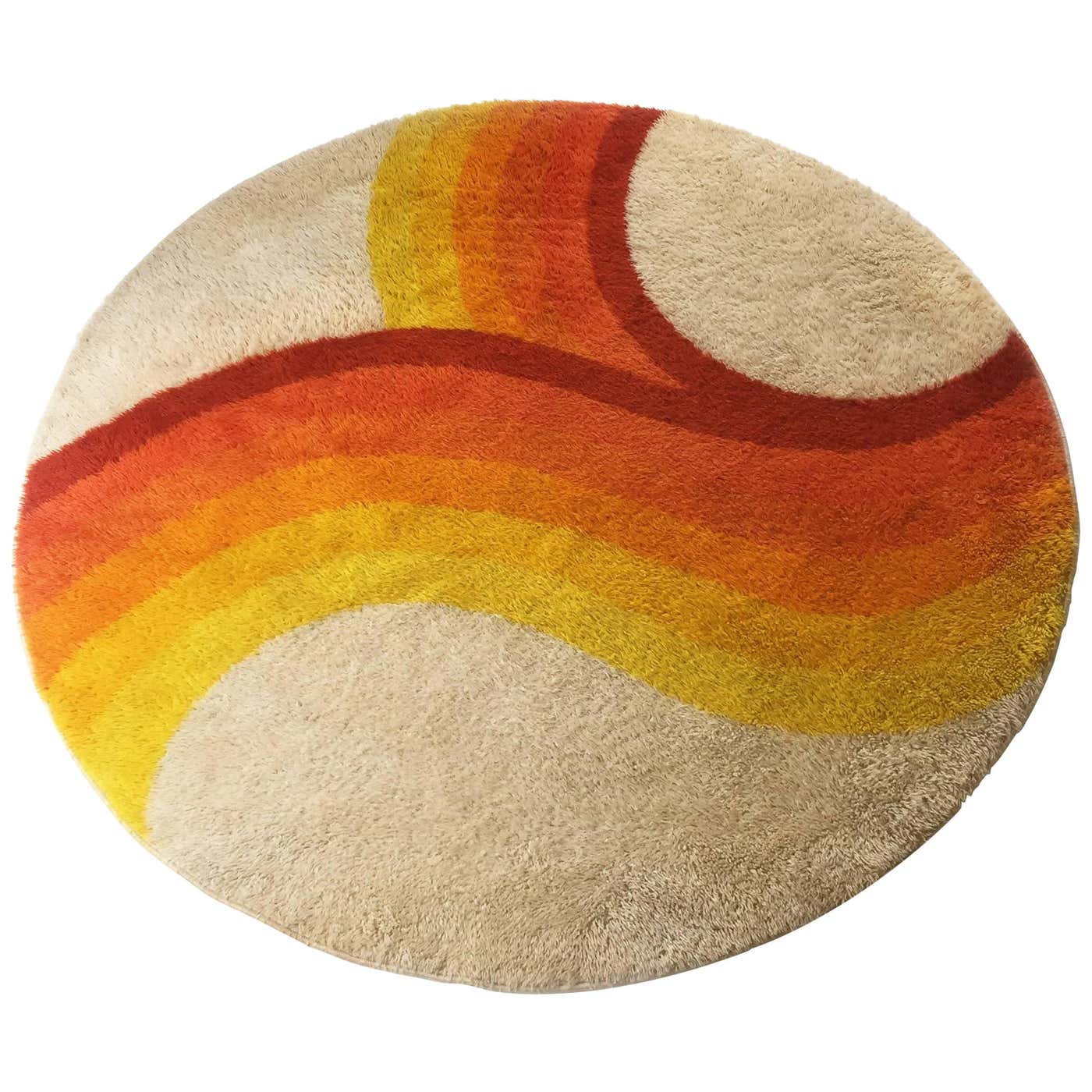 70s Rya Rug Extra Large 1970s Modernist Multi-Color High Pile Rya Rug by Desso ...