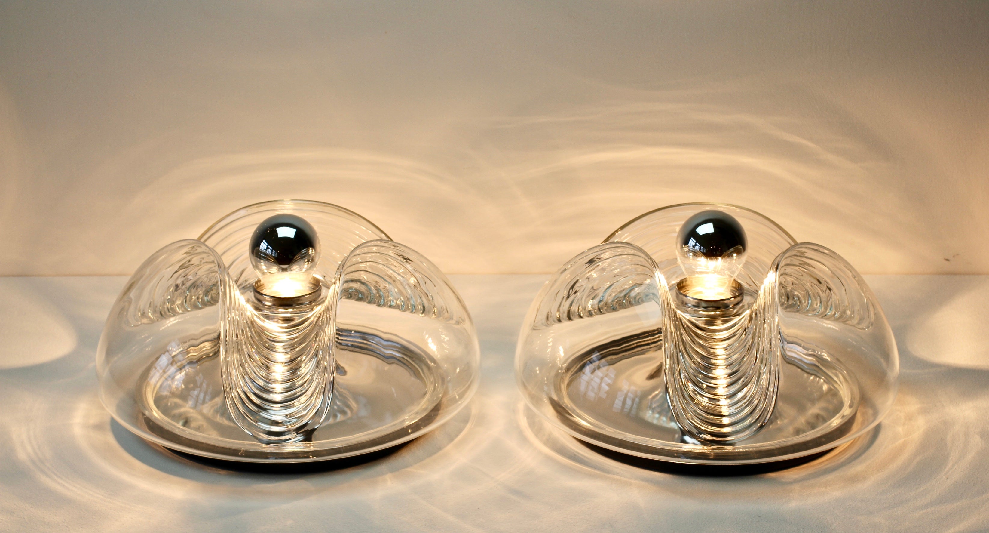 Mid-Century Modern Extra Large 1970s Peill & Putzler Mid-Century Biomorphic Wall Sconce / Light For Sale