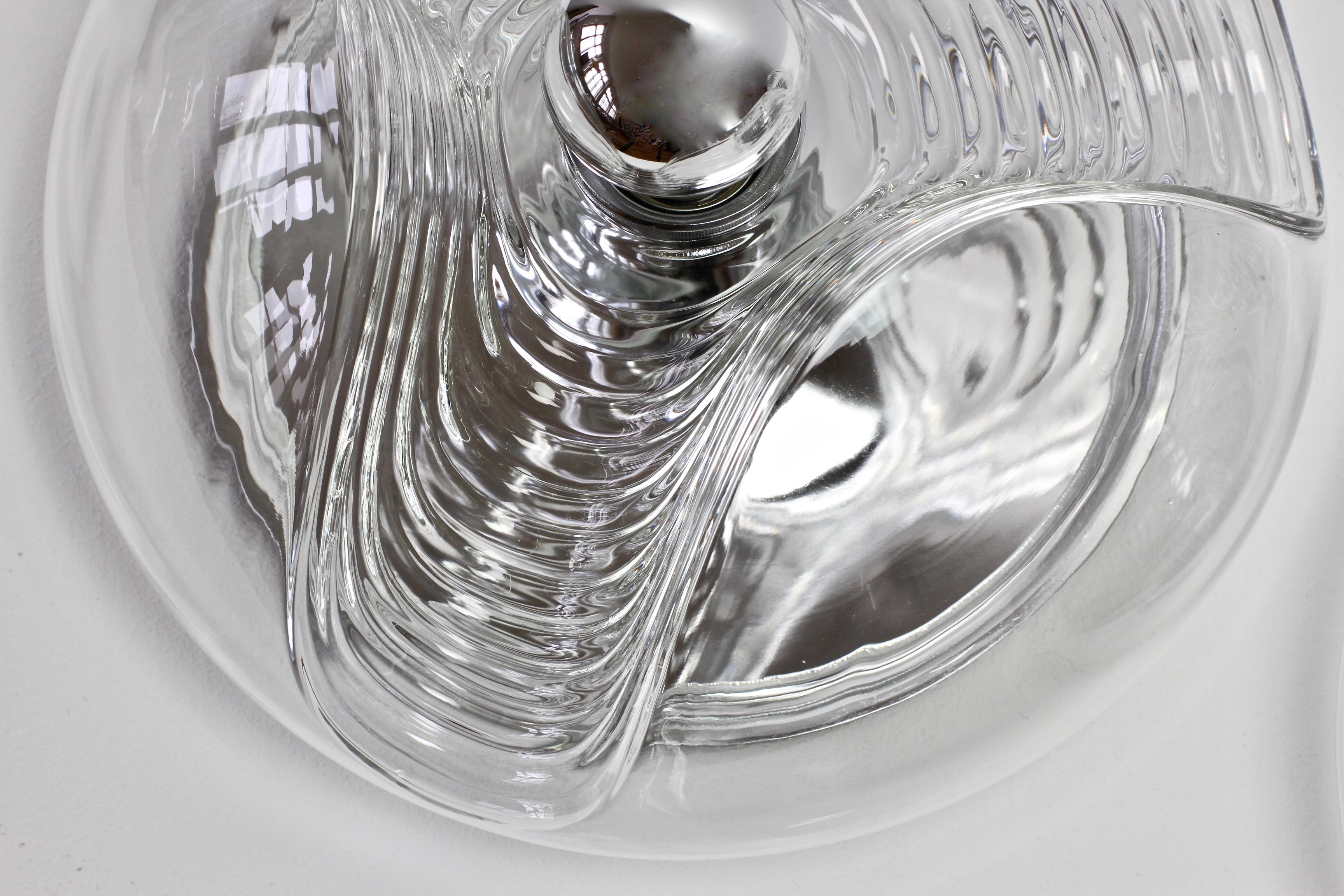 Metal Extra Large 1970s Peill & Putzler Mid-Century Biomorphic Wall Sconce / Light For Sale